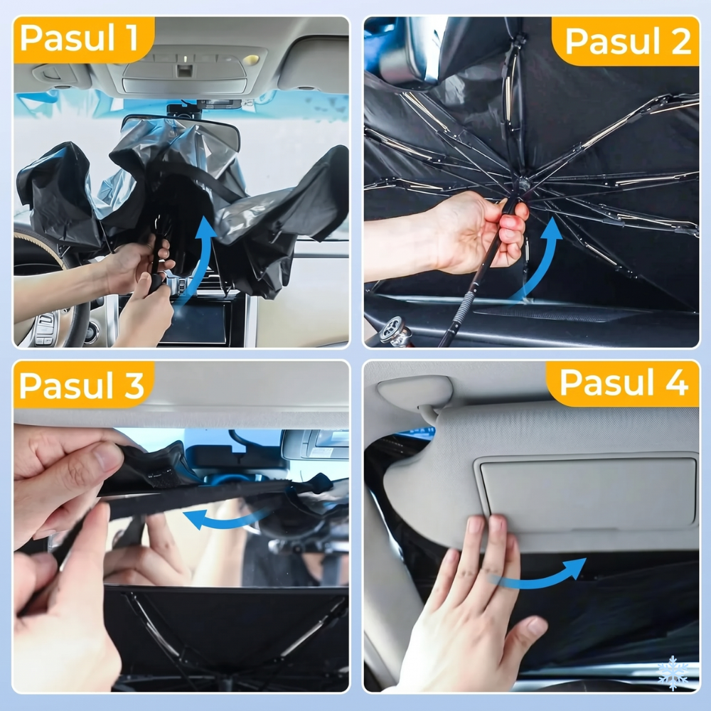 Parasolar Premium pentru Mașină – Păstrează Interiorul Mai Rece în Zilele Toride